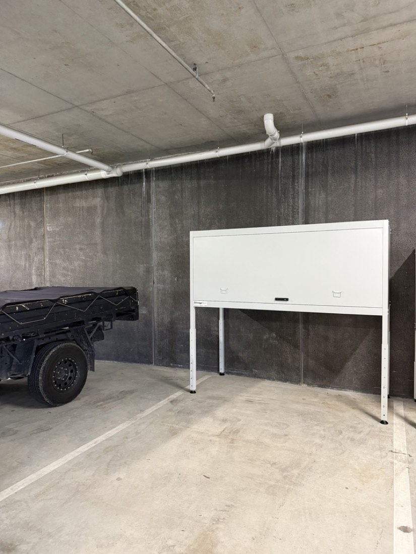 StorageNest unit in apartment garage